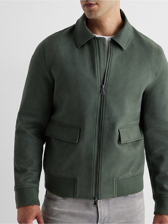 Express Other - Like NEW Express Men's Suede Bomber Jacket Green